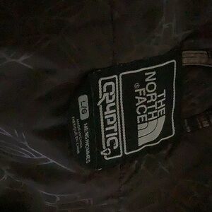 North face winter jacket. Camouflage in browns